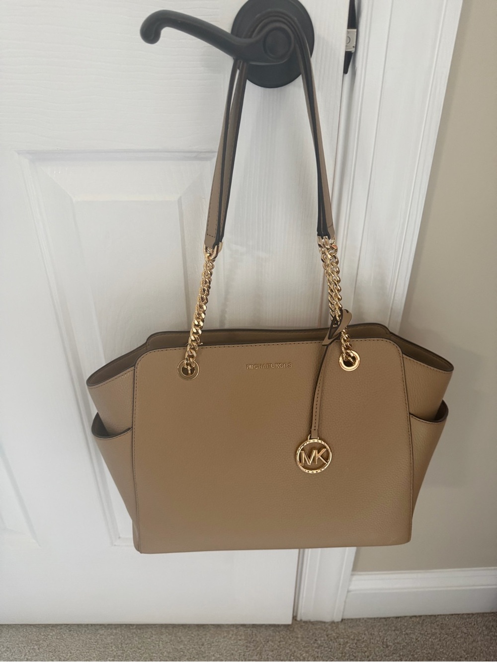 Michael Kors Tan Leather Chain-Handle Tote